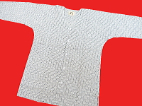 紬ドビー織三の字(白)鯉口シャツ・ダボシャツ 祭矢